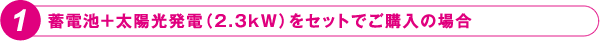 蓄電池＋太陽光発電（2.3kW）をセットでご購入の場合